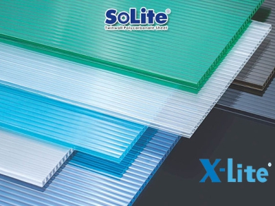 -	Tấm lợp lấy sáng Polycarbonate rỗng ruột  Solite và X-lite